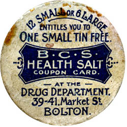 Bolton Co-operative Society Health Salts Token
