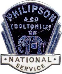 Philipson war work lapel badge