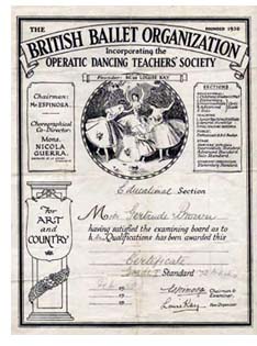 Ballet Certificate February 1932