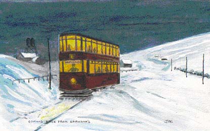 Tram in the snow