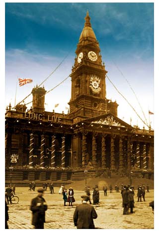 Bolton Town Hall - Coronation day 1911
